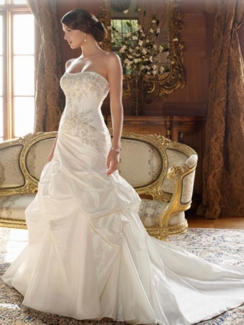 Size 12 CASABLANCA BRIDAL 1996 Ivory/Silver BNWTS